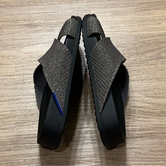 Rothys The Weekend Slide Washable Sandals in Silver Sand Size 7 - Picture 7 of 14